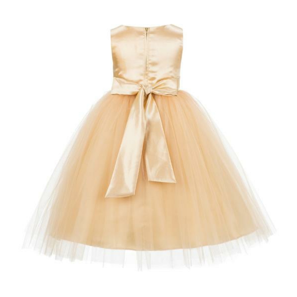 NWOT Gold Satin Tulle Dress